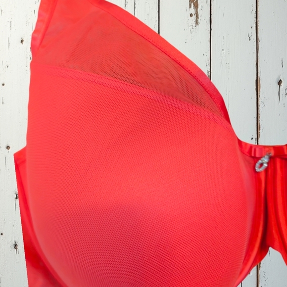 Curvy Couture Plus Size Women's Sheer Mesh lined Plunge T-Shirt Bra 42H NWT - Picture 4 of 9